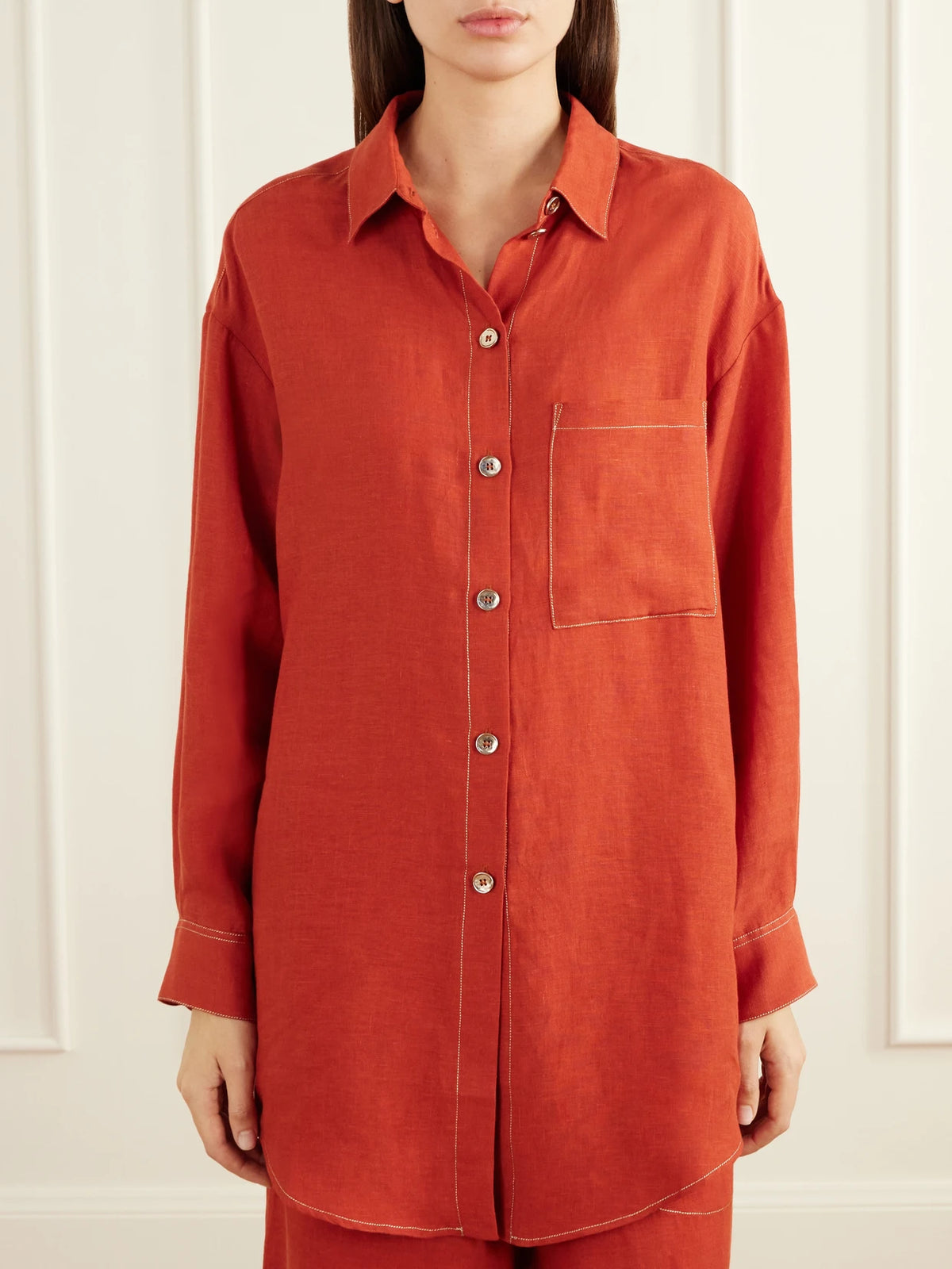 Eres Flashing Woven Linen Shirt