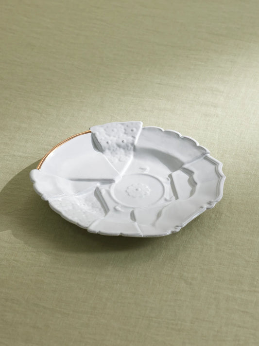 + Sacai Patchwork Gold-plated Ceramic Dinner Plate
