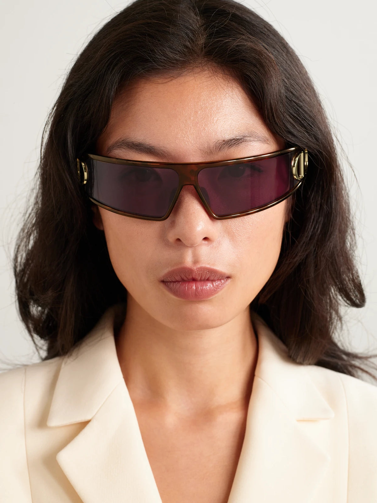 Image of Sunglasses. Product name - Verydior M1u Wrap-around Tortoiseshell Acetate Sunglasses in Multi colour by brand - DIOR Eyewear