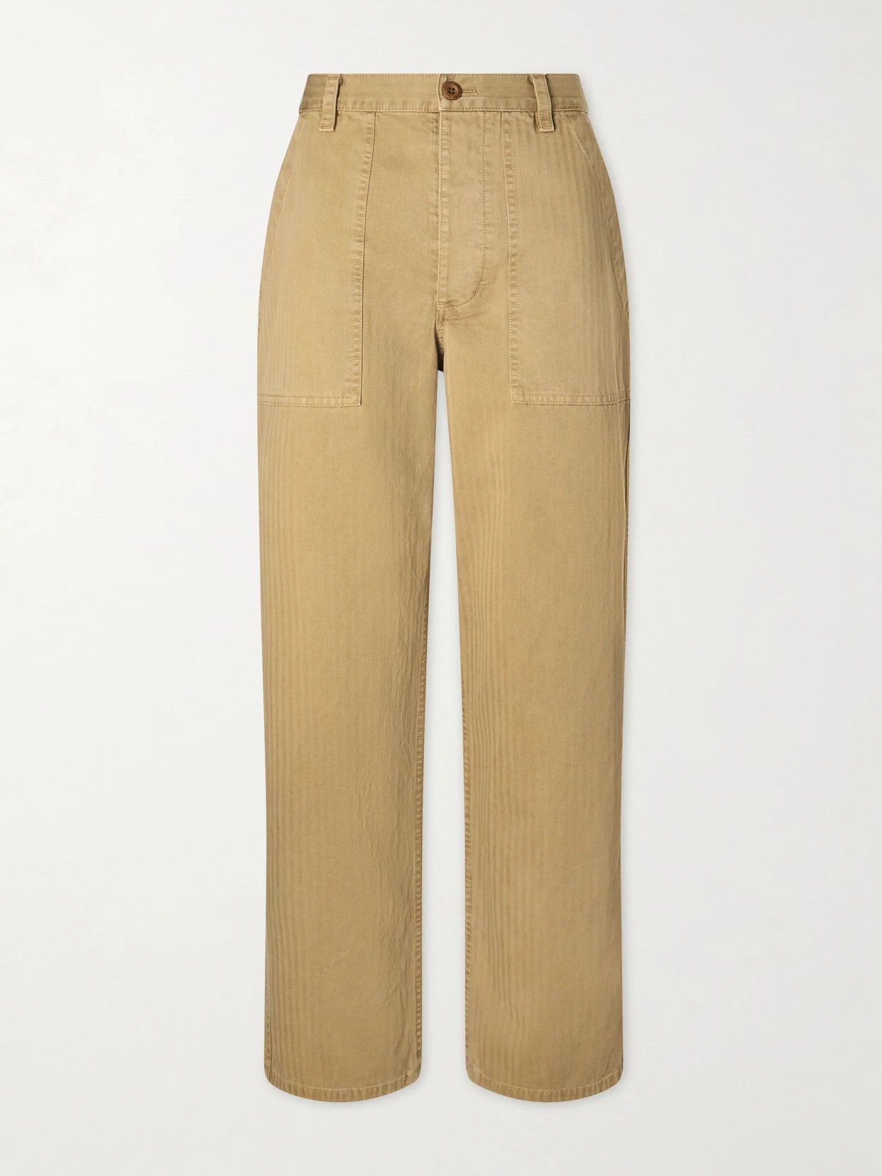 Earl Herringbone Cotton Straight-leg Pants