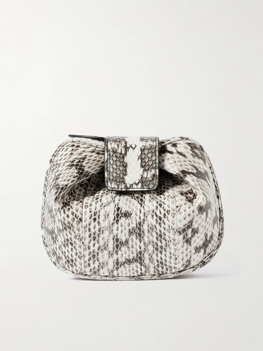 Gabriela Hearst Soft Demi Snake-effect Leather Clutch