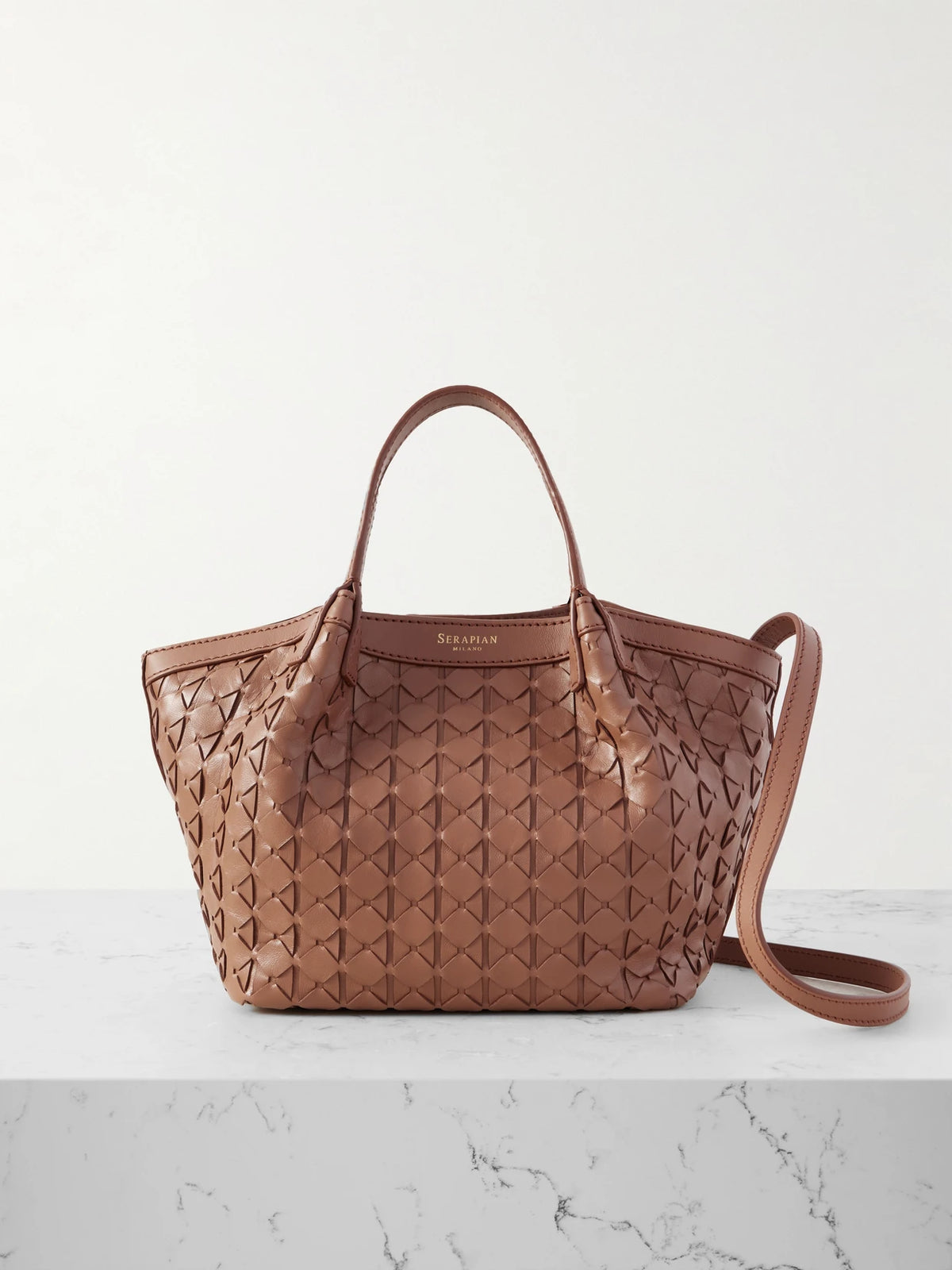 Secret Mini Woven Leather Shoulder Bag