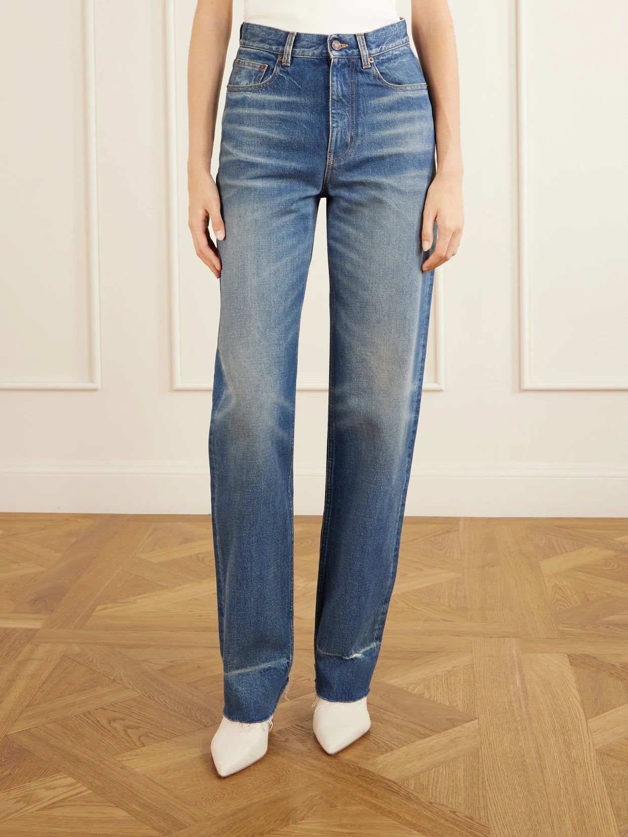 High-waist Straight-leg Jeans