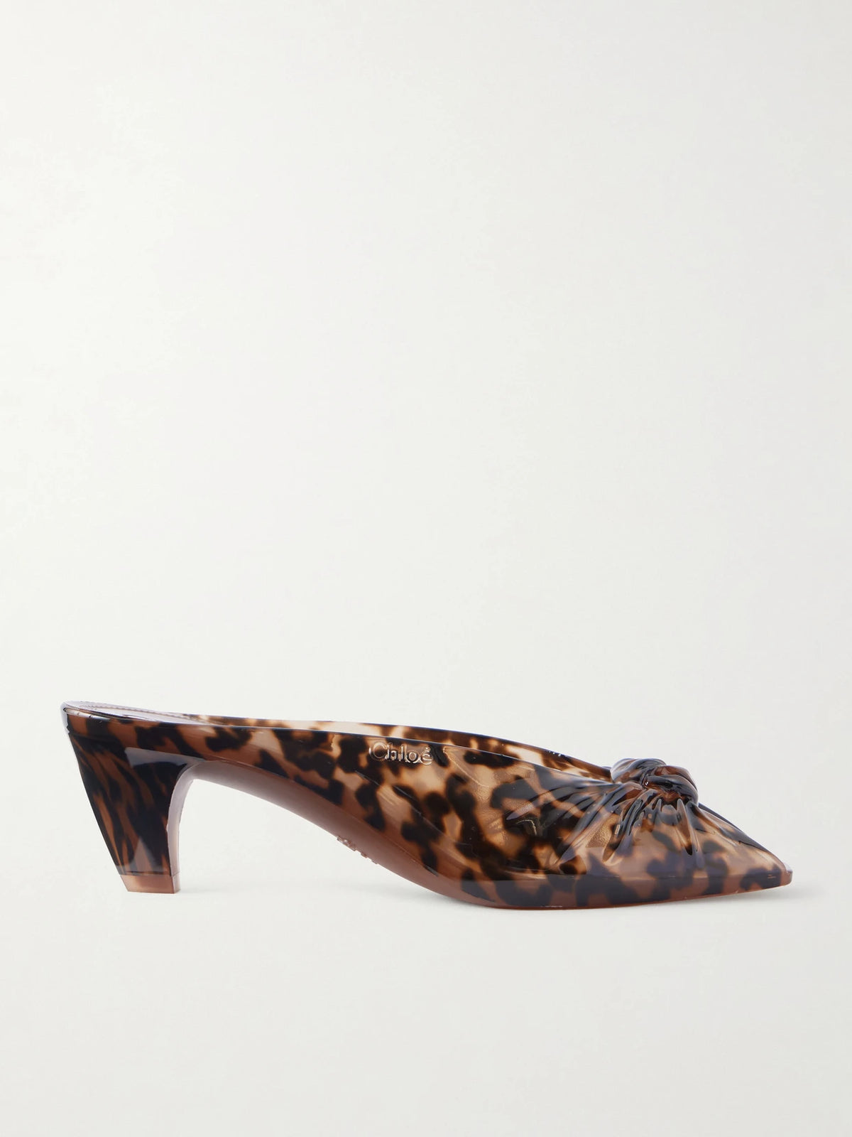 Ruched Leopard-print Tpu Mules