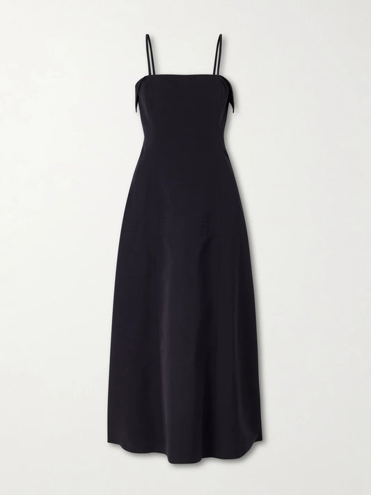 Image of Dresses. Product name - Neneh Cotton And Silk-blend Maxi Dress in Black colour by brand - FFORME