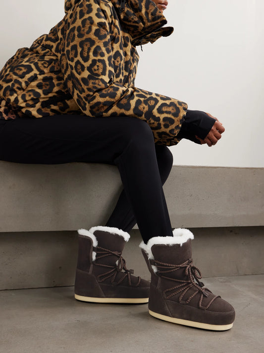 Moon Boot Evx Shearling-lined Suede Snow Boots