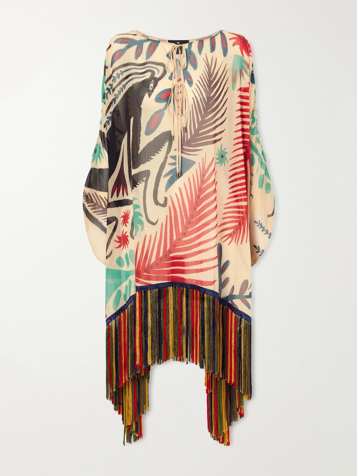 Woven Fringe Mini Dress