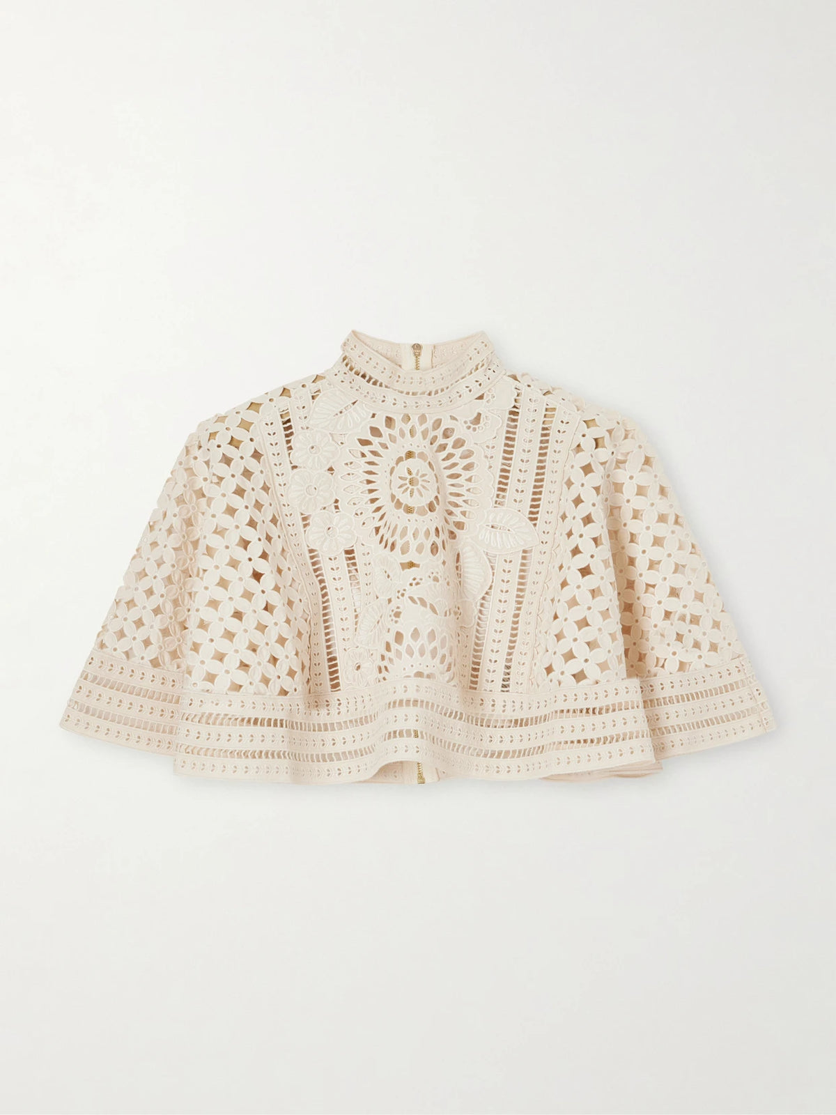 Zimmermann Indra Embroidered Cotton Cape