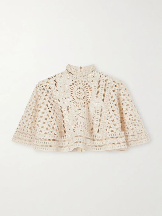 Indra Embroidered Cotton Cape