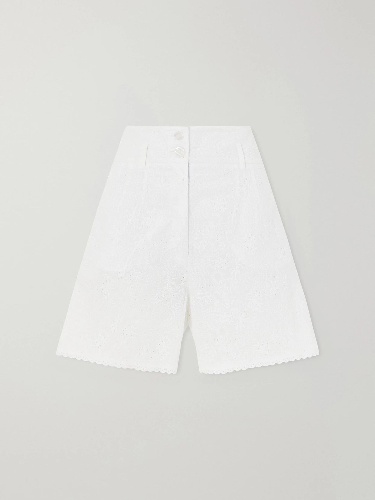 Rocchetta Scalloped Broderie Anglaise Cotton Shorts