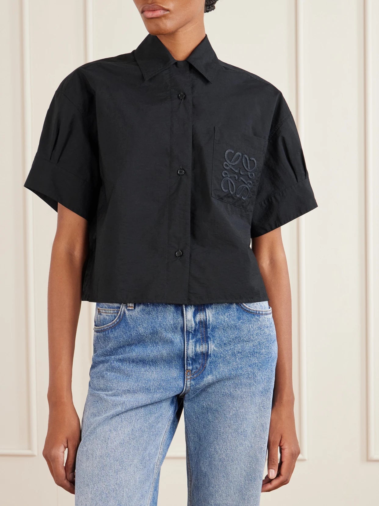 + Paula's Ibiza Anagram-embroidered Cotton-blend Shirt