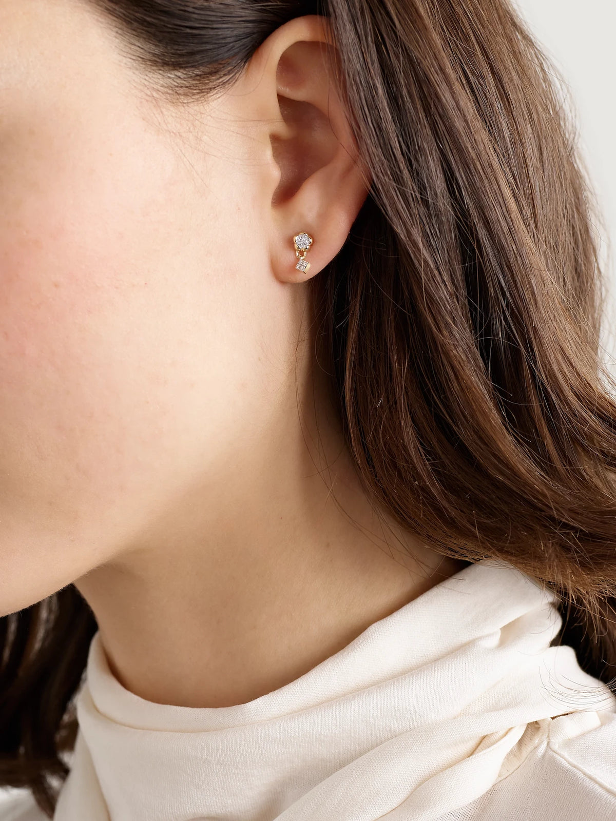 Image of Earrings. Product name - Richie 10-karat Gold Diamond Earrings in Multi colour by brand - STONE AND STRAND