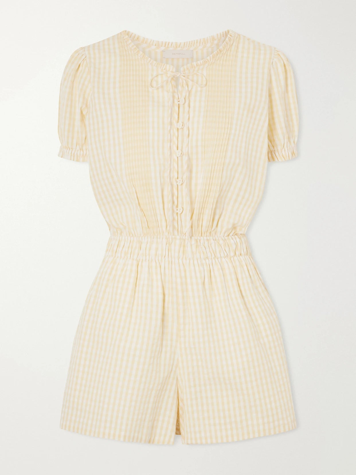 Roma Ruffled Checked Cotton Playsuit