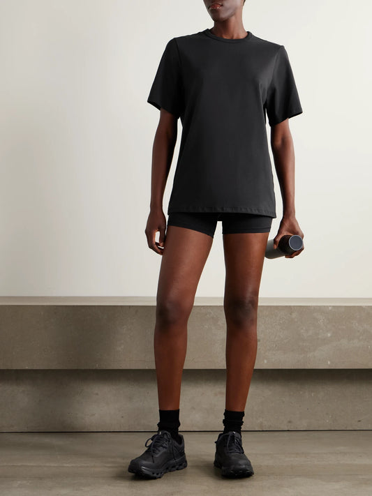 Image of T-Shirts. Product name - Classic-fit Organic Cotton-blend T-shirt in Black colour by brand - lululemon