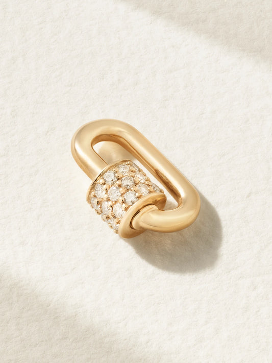 Stoned Chubby Babylock 14-karat Gold Diamond Pendant