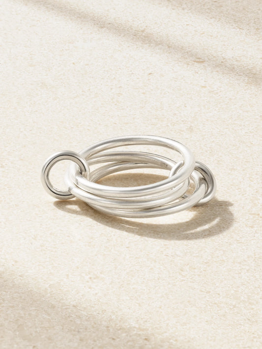 Solarium Set Of Three Sterling Silver Rings