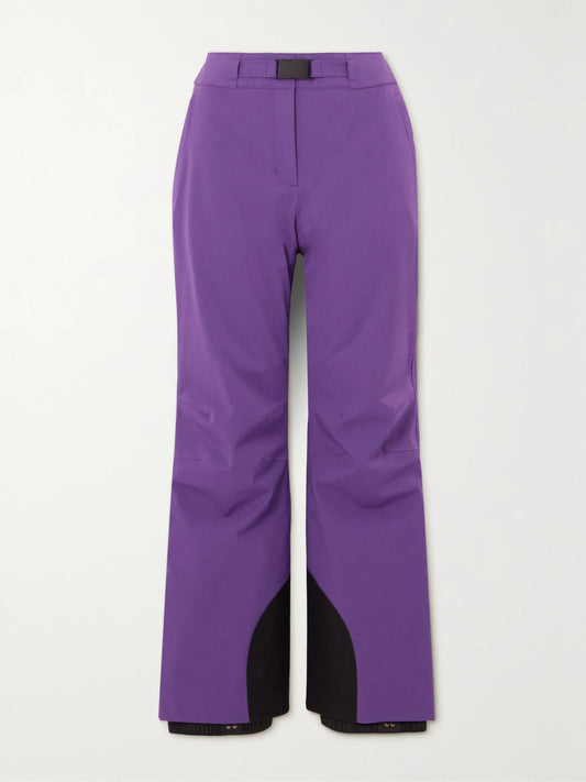 Image of a model wearing Pants. Product name - Buckled Bootcut Ski Pants in Purple colour by brand - Moncler Grenoble