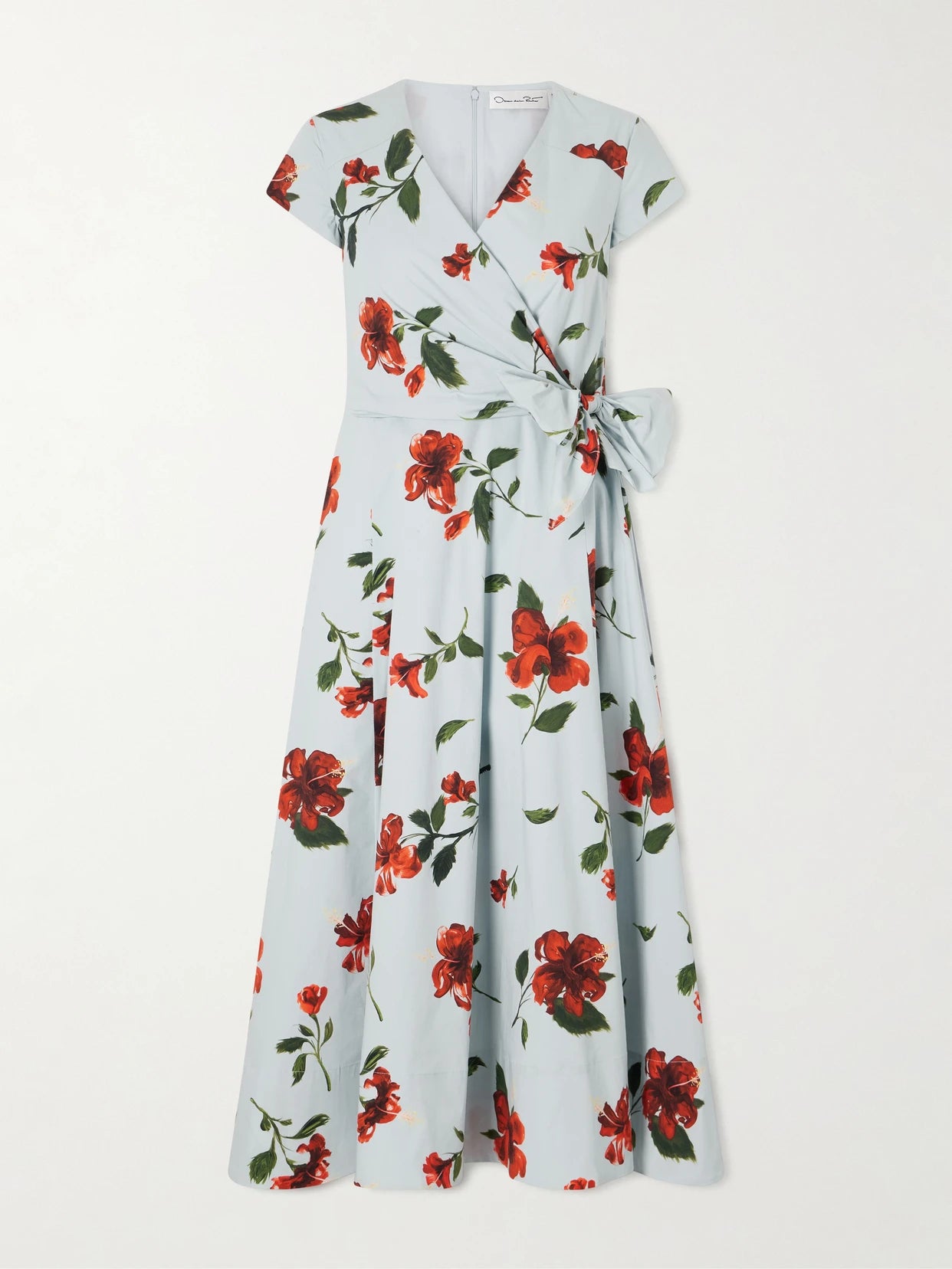 Floral-print Cotton-poplin Wrap Midi Dress
