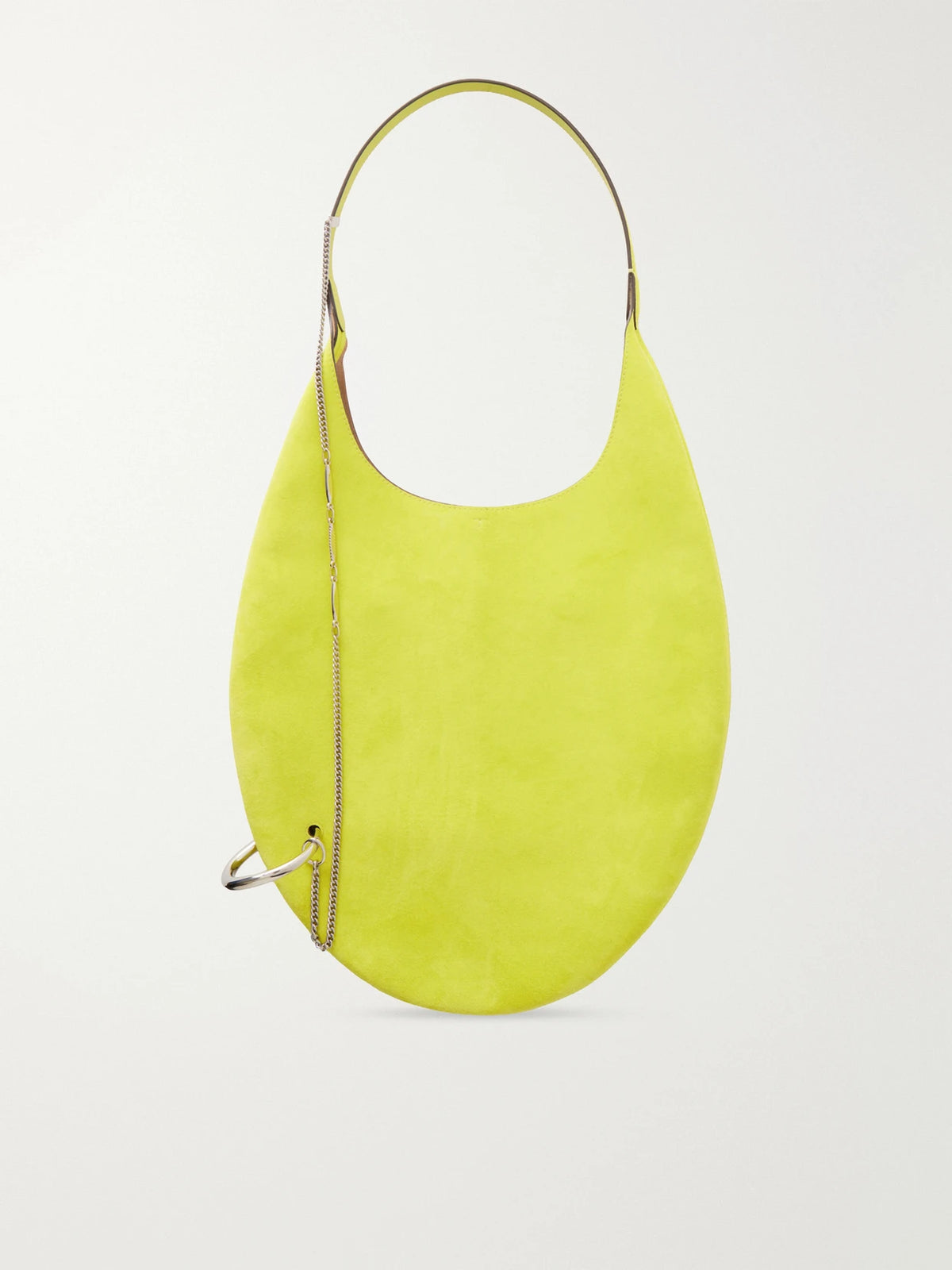 Pierced Embellished Suede Shoulder Bag