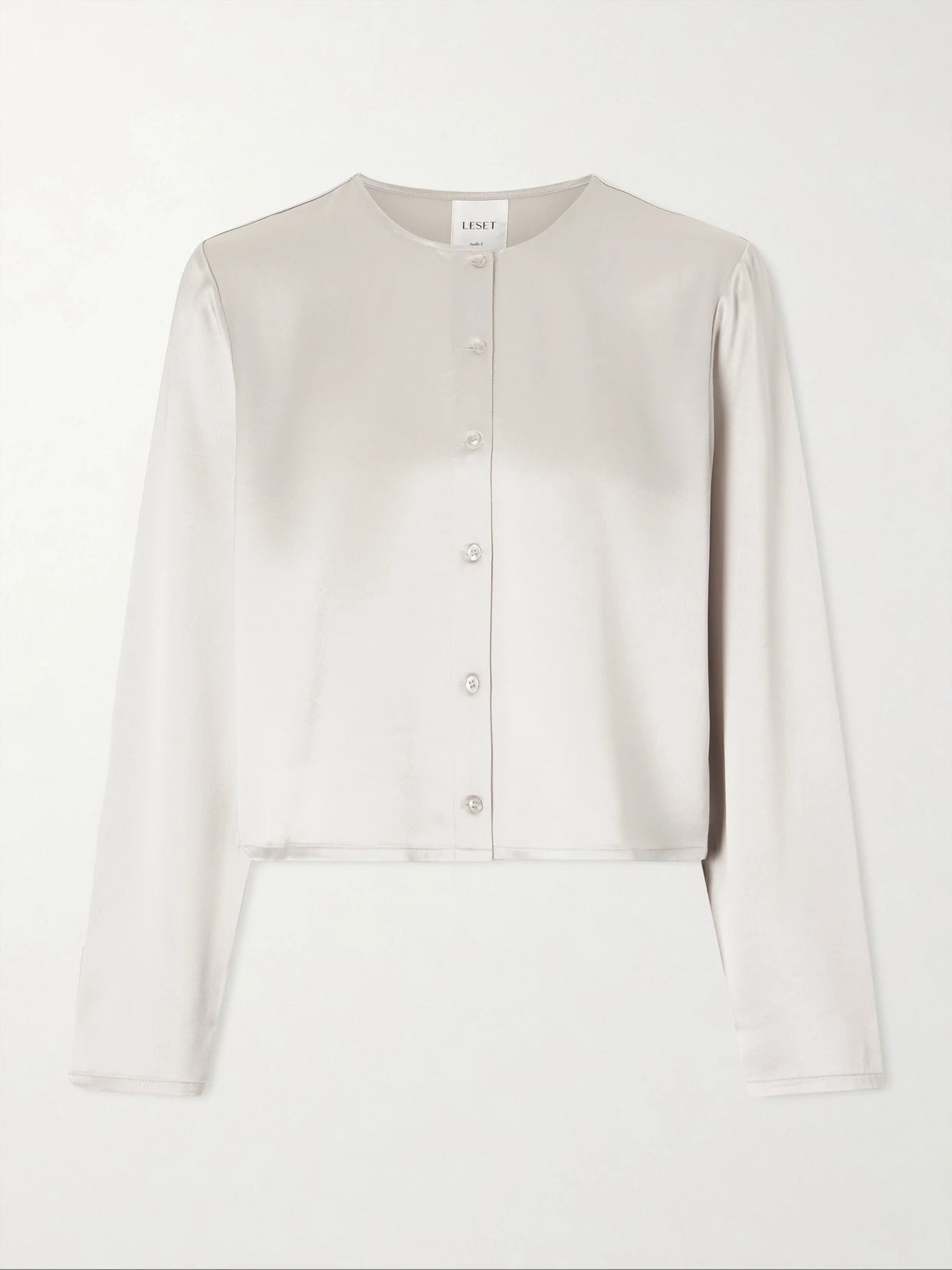 Barb Cropped Satin Cardigan