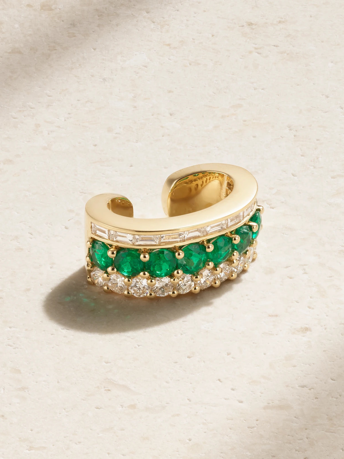 Lola 18-karat Gold, Emerald And Diamond Ear Cuff