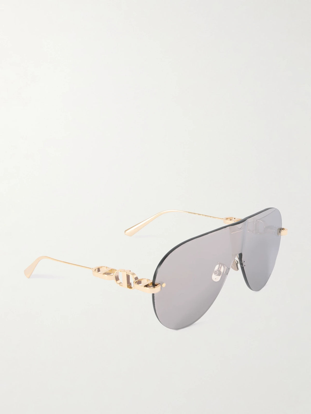 Cd Chain M2u Rimless Aviator-style Gold-tone Sunglasses