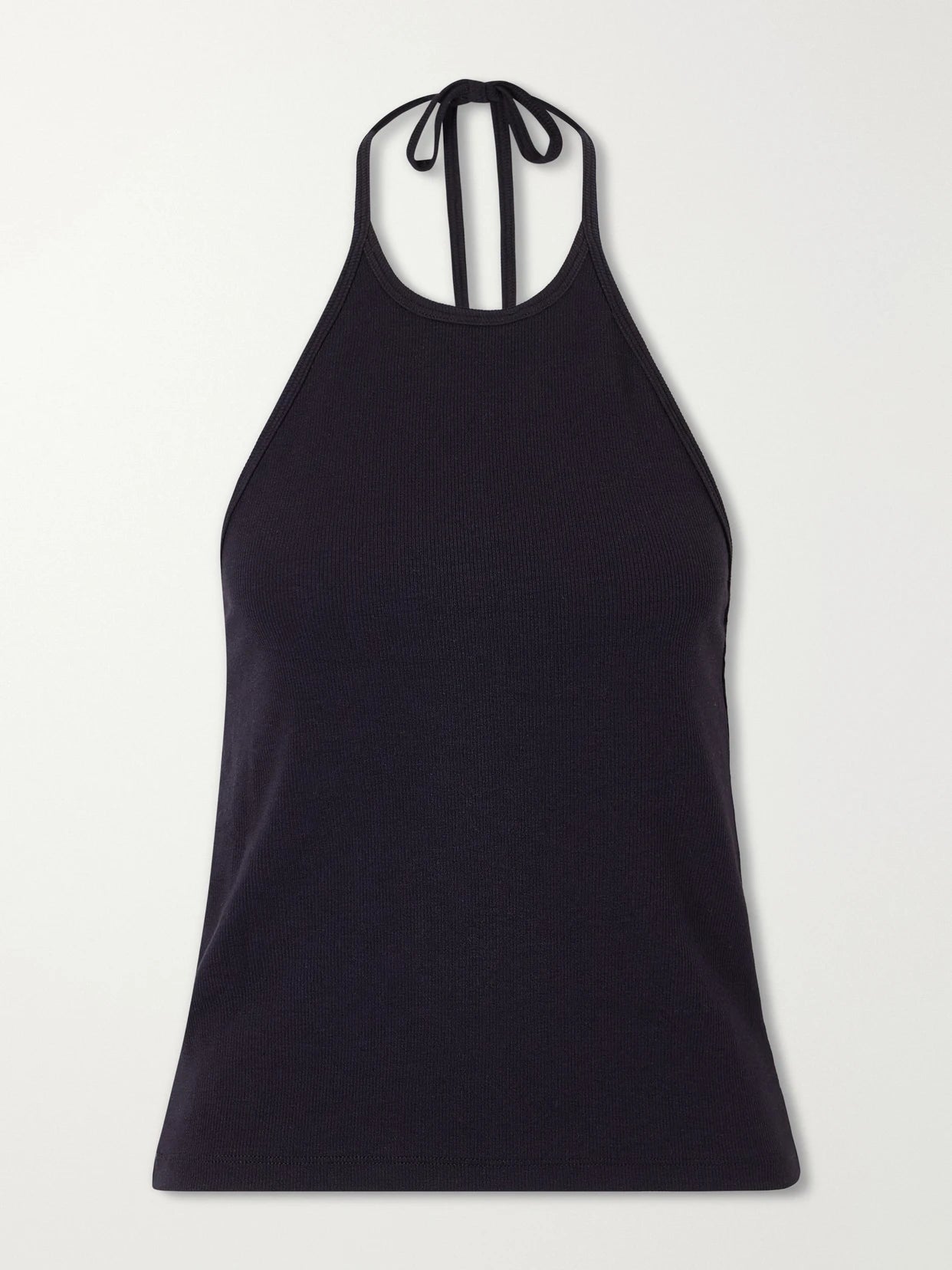 Ribbed Jersey Halterneck Tank