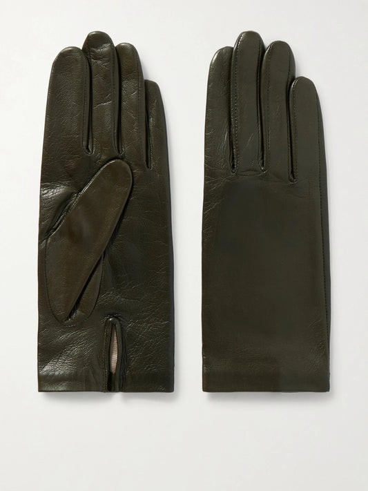 Agnelle Kate Crinkled-leather Gloves