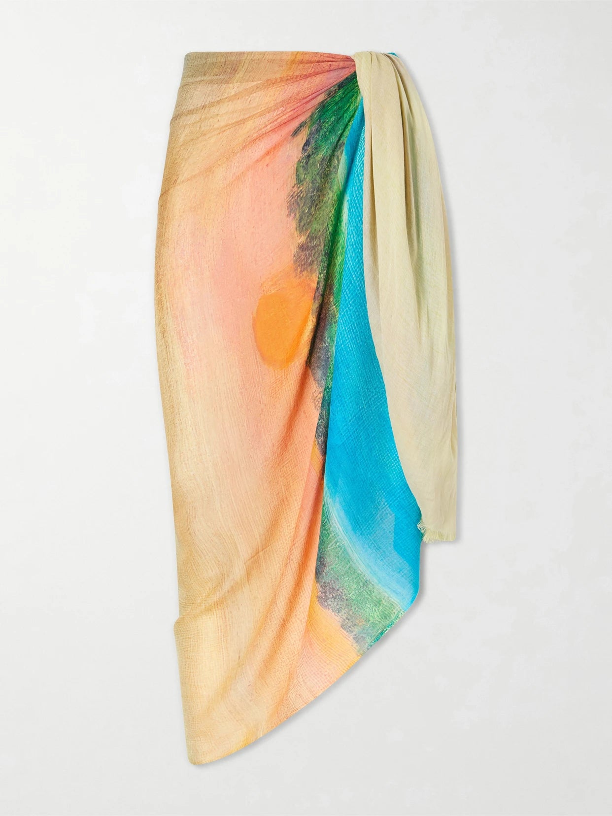 Formentera Fringed Printed Cotton-blend Pareo