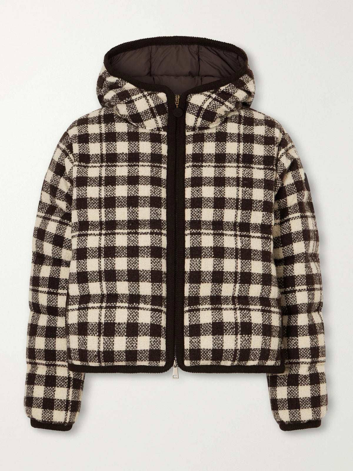 Moncler Abstraction Checked Wool-blend Down Jacket