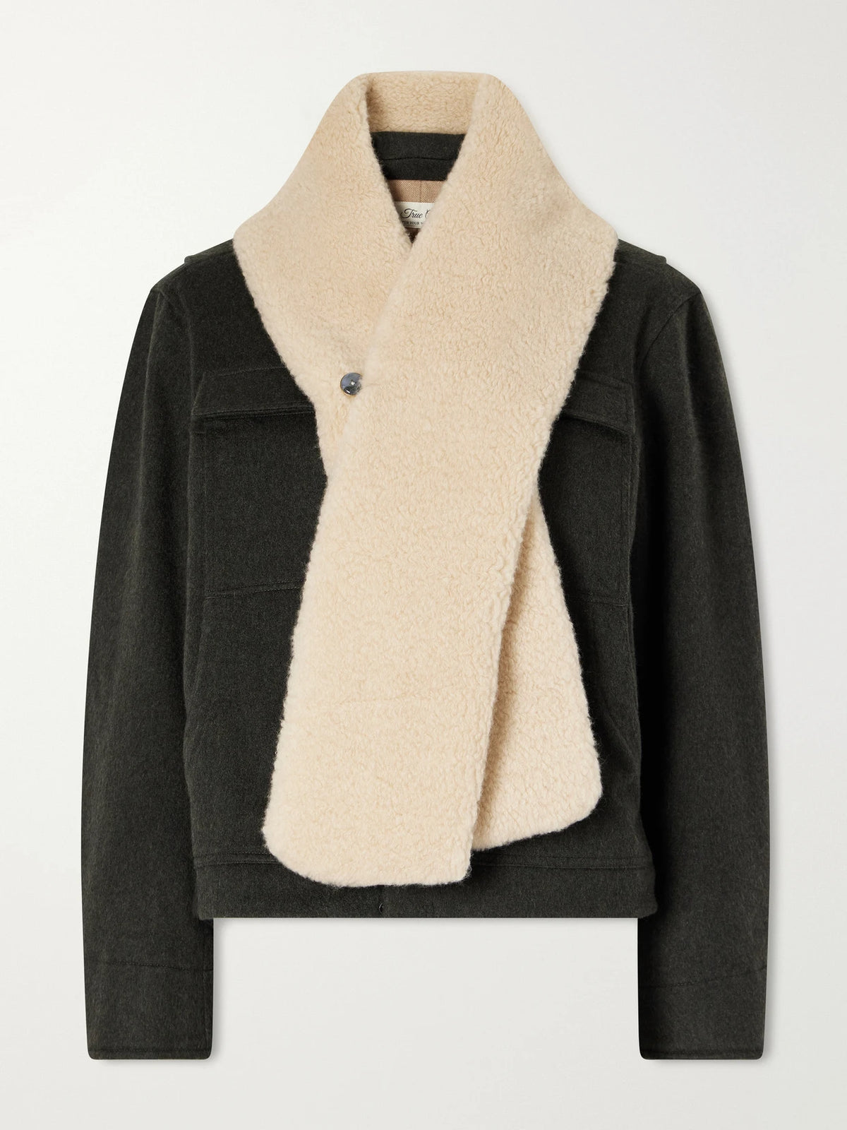 God's True Scarf-detailed Cashmere And Wool-blend Flannel Bomber Jacket