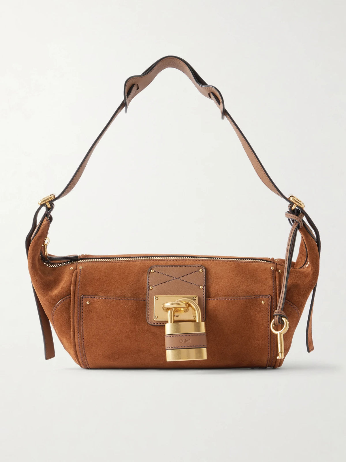 Paddington Embellished Leather-trimmed Suede Shoulder Bag