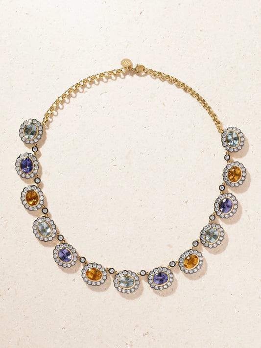 Alexandra 14-karat Gold Multi-stone Necklace
