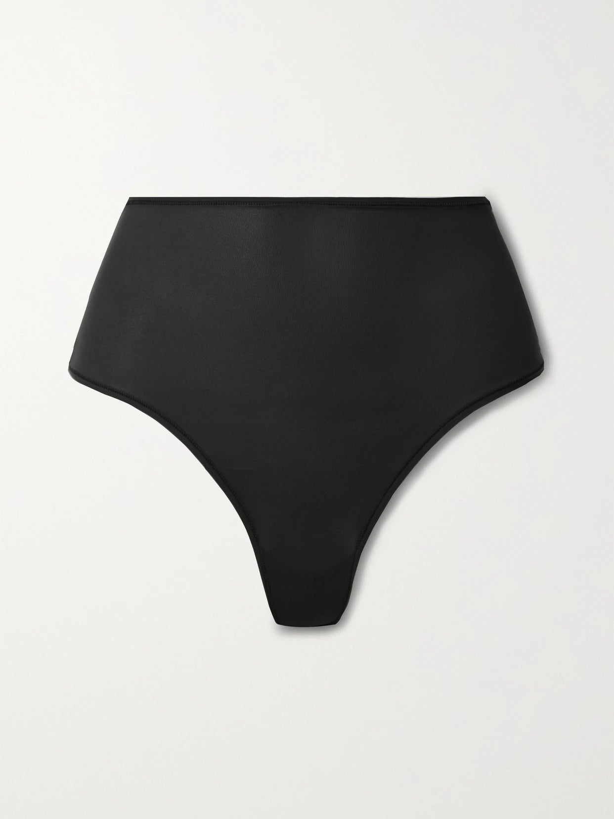 Image of Lingerie. Product name - Fits Everybody High Waisted Thong - Onyx in Black colour by brand - SKIMS