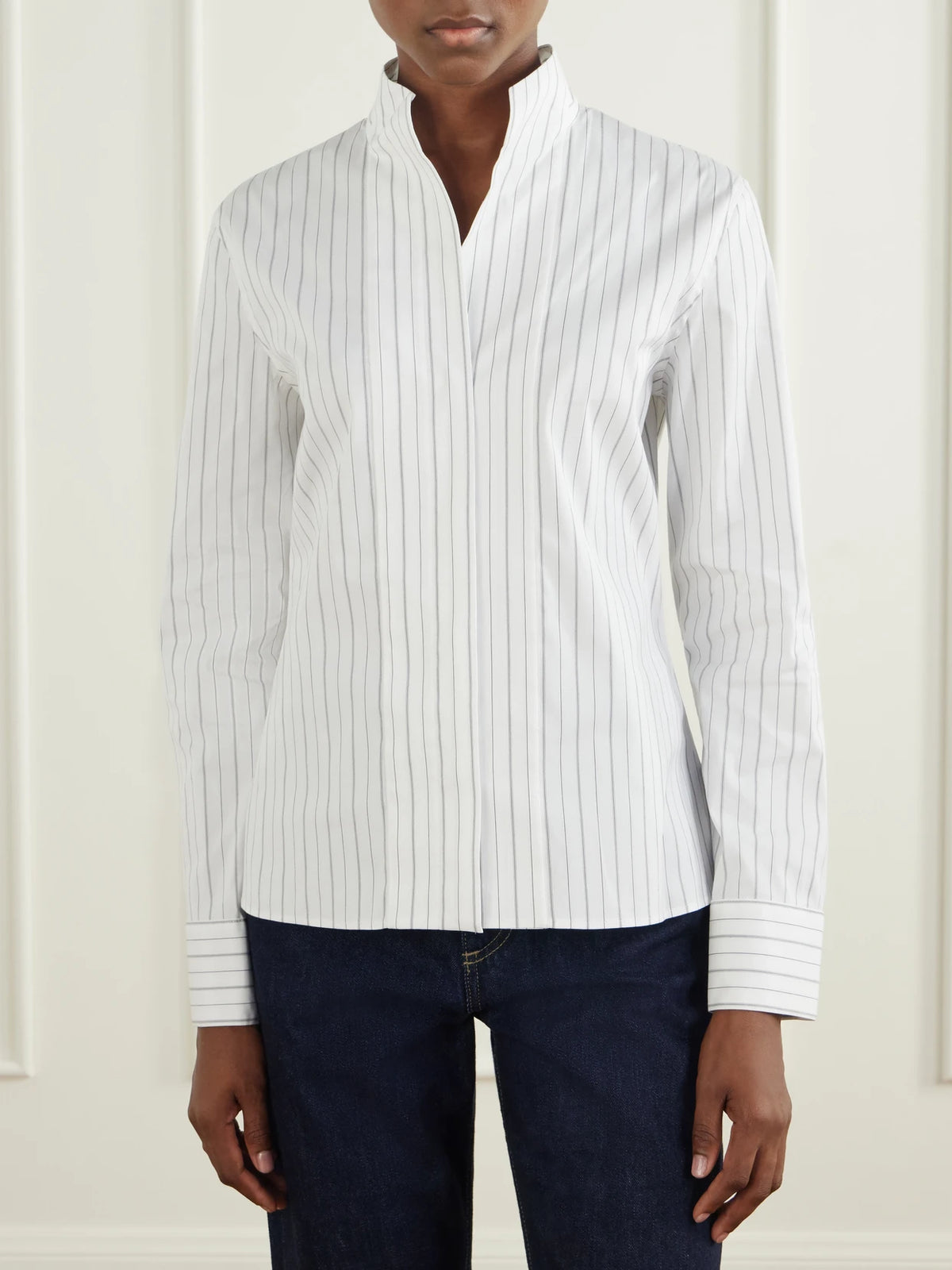 Theory Striped Cotton-blend Poplin Shirt