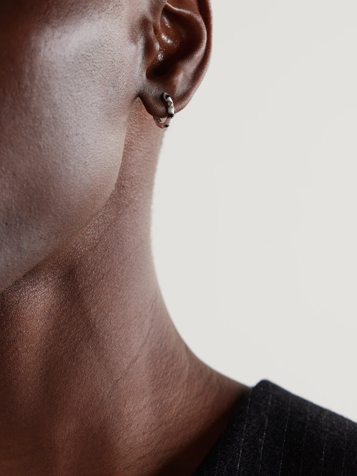 Image of Earrings. Product name - 9-karat White Gold, Diamond And Enamel Hoop Earrings in Multi colour by brand - Yvonne Léon