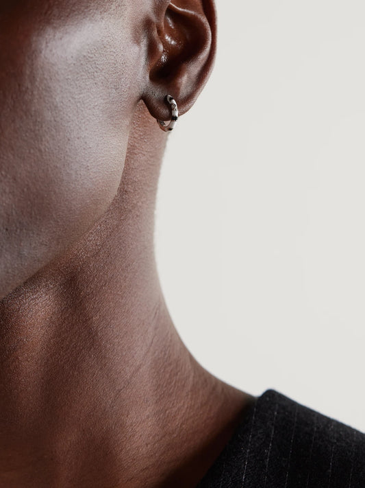Image of Earrings. Product name - 9-karat White Gold, Diamond And Enamel Hoop Earrings in Multi colour by brand - Yvonne Léon