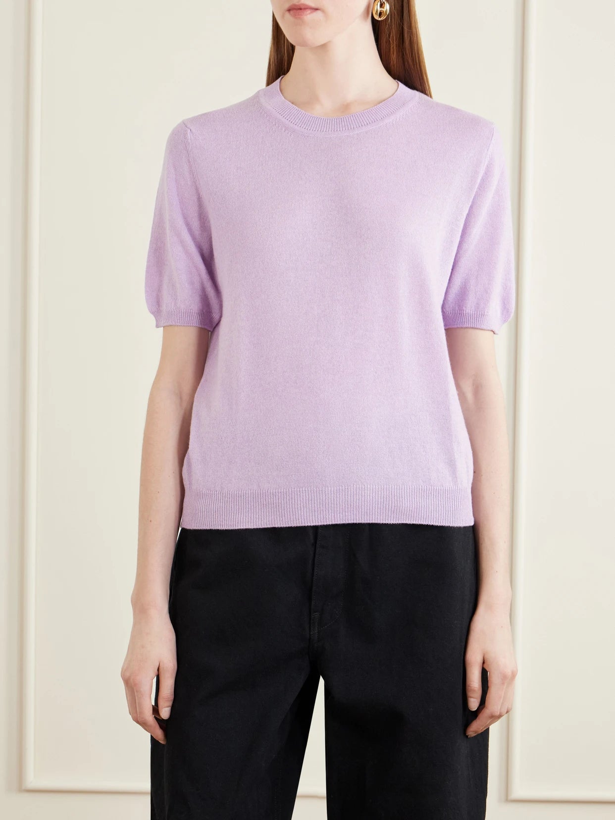 Emer Cropped Cashmere And Cotton-blend T-shirt