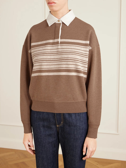 Striped Wool And Cashmere-blend Polo Shirt