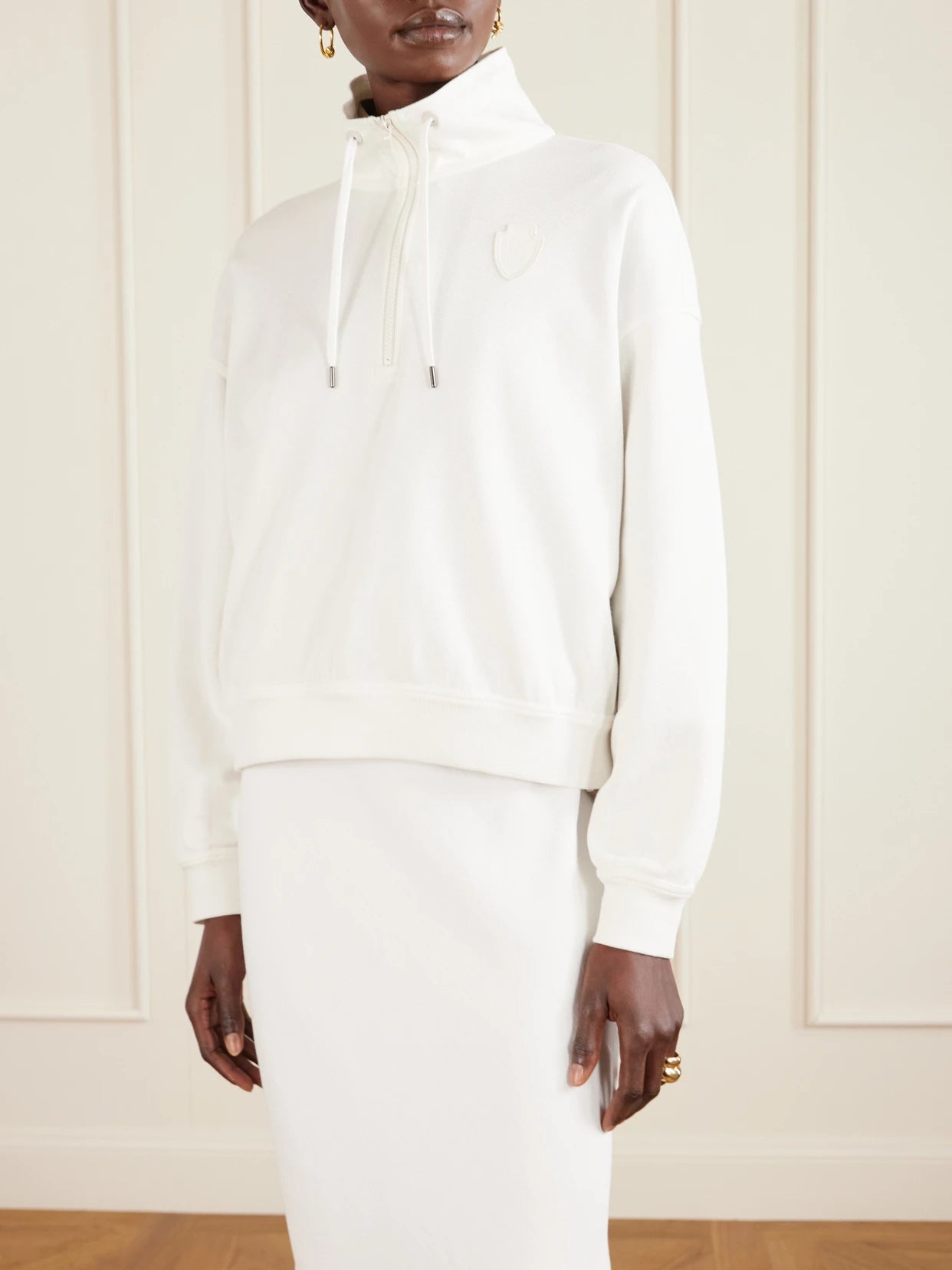 Appliquéd Cotton-blend Piqué Sweatshirt