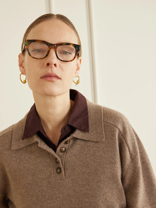 Image of Accessories. Product name - Bridges Square-frame Tortoiseshell Acetate Optical Glasses in Multi colour by brand - Barton Perreira