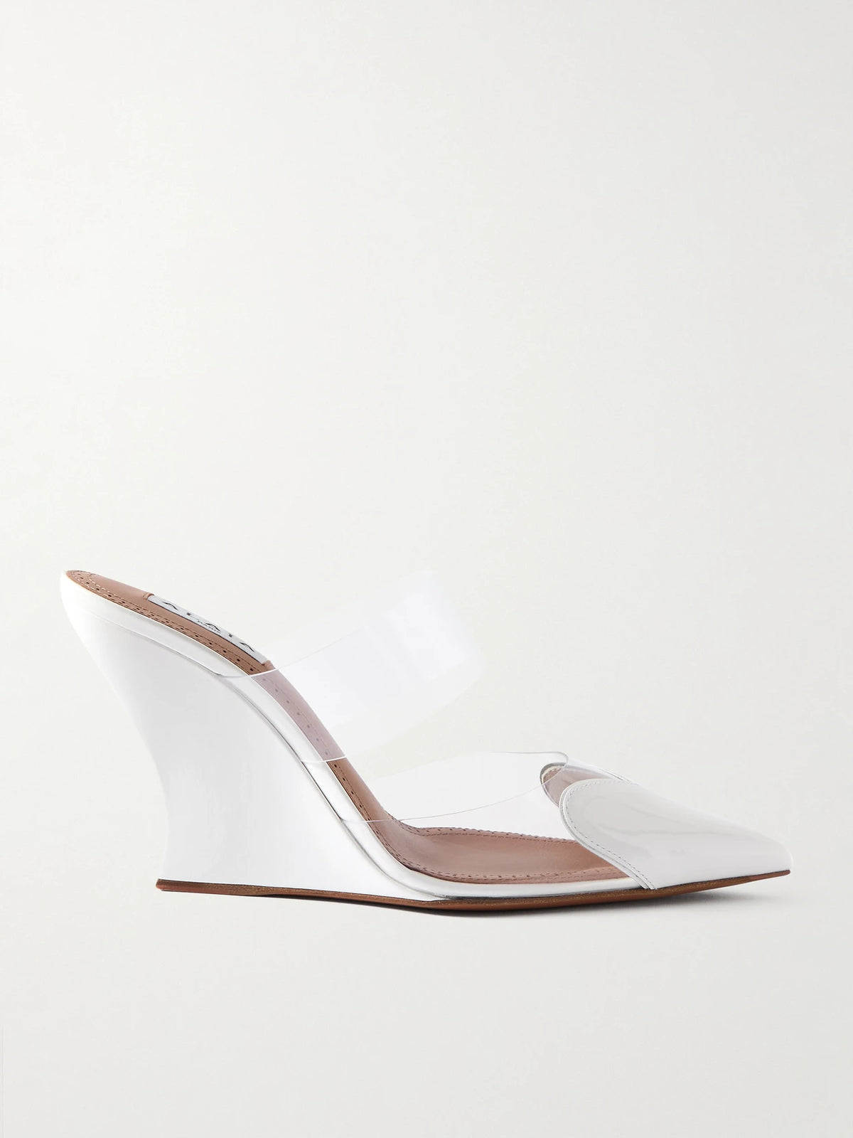 Le Caur Patent-leather And Pvc Wedge Mules