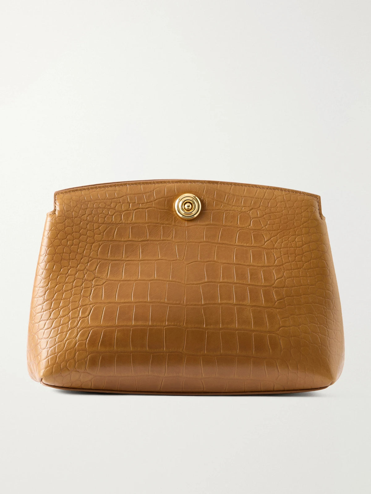 Pushlock Croc-effect Leather Clutch