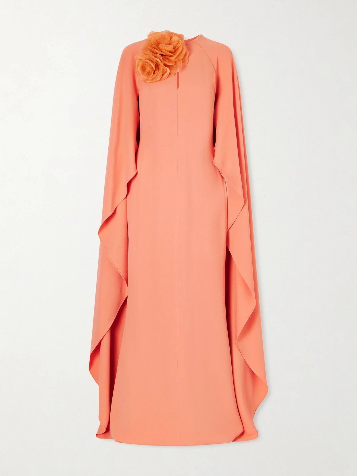 Image of Dresses. Product name - Appliquéd Cape-effect Cady Gown in Pink colour by brand - Elie Saab