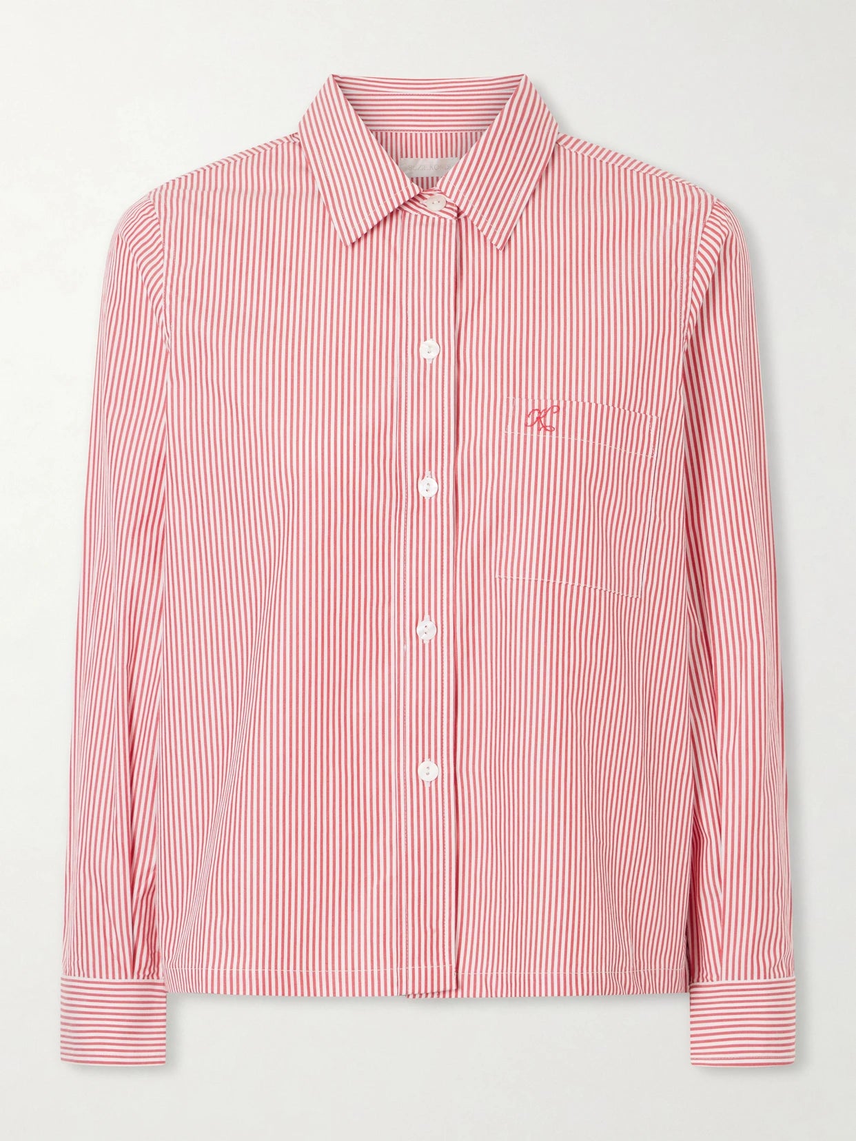 Vella Logo-embroidered Striped Cotton-poplin Shirt
