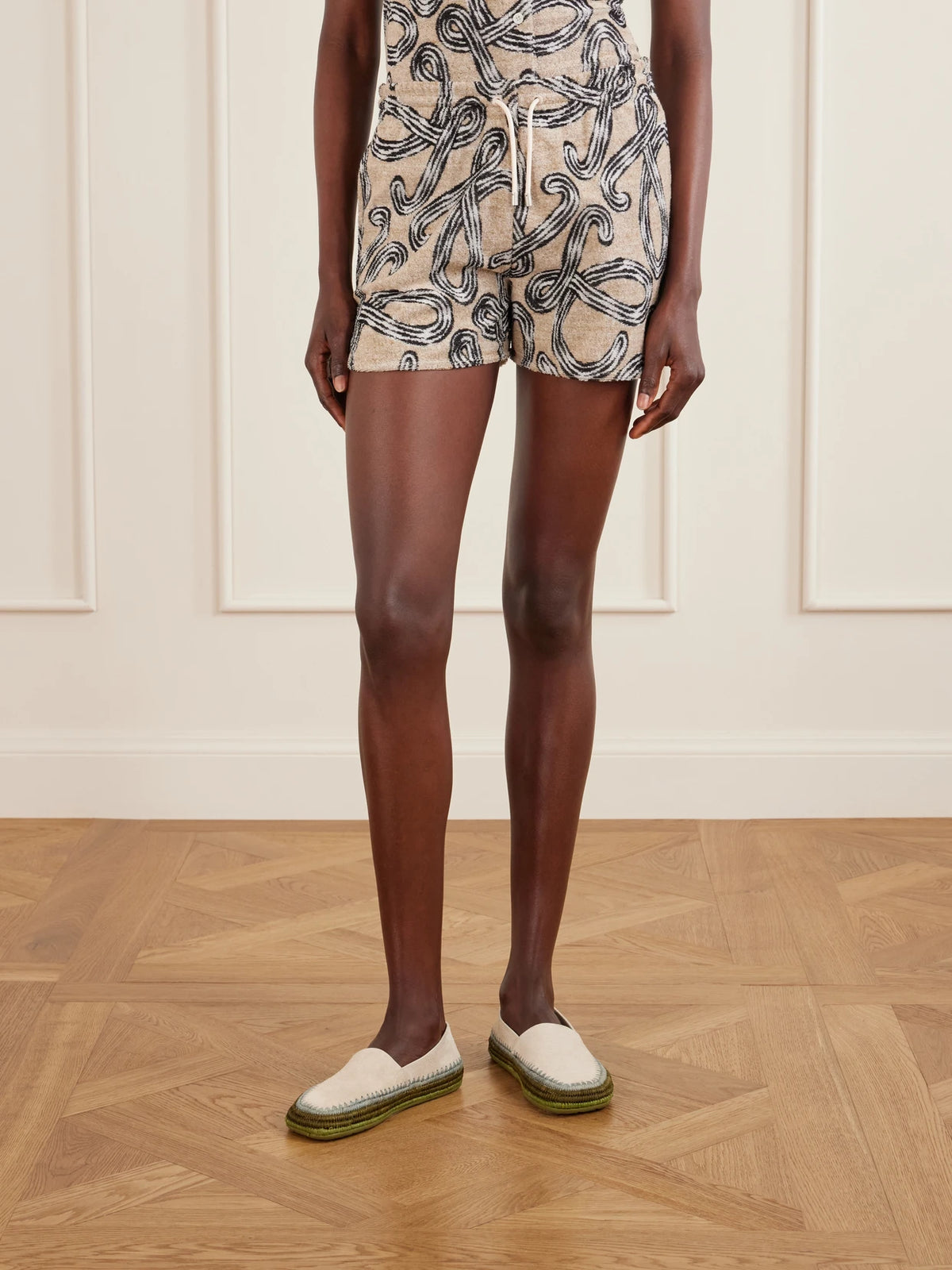LOEWE +paula's Ibiza Printed Cotton-blend Terry Shorts