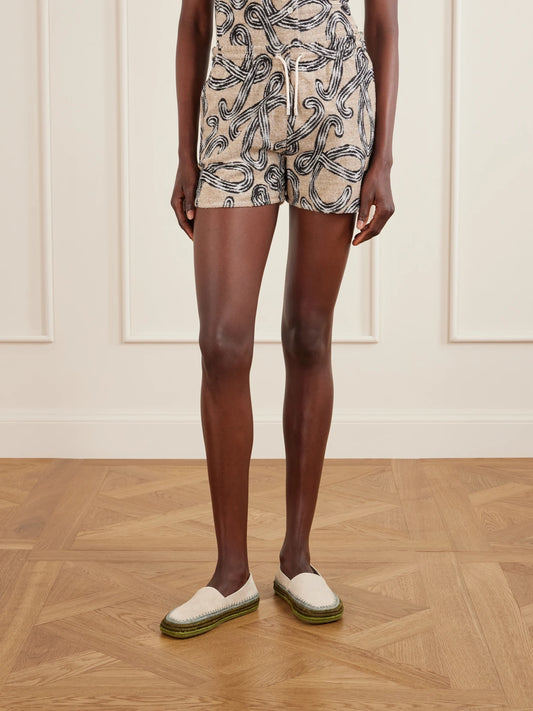 +paula's Ibiza Printed Cotton-blend Terry Shorts