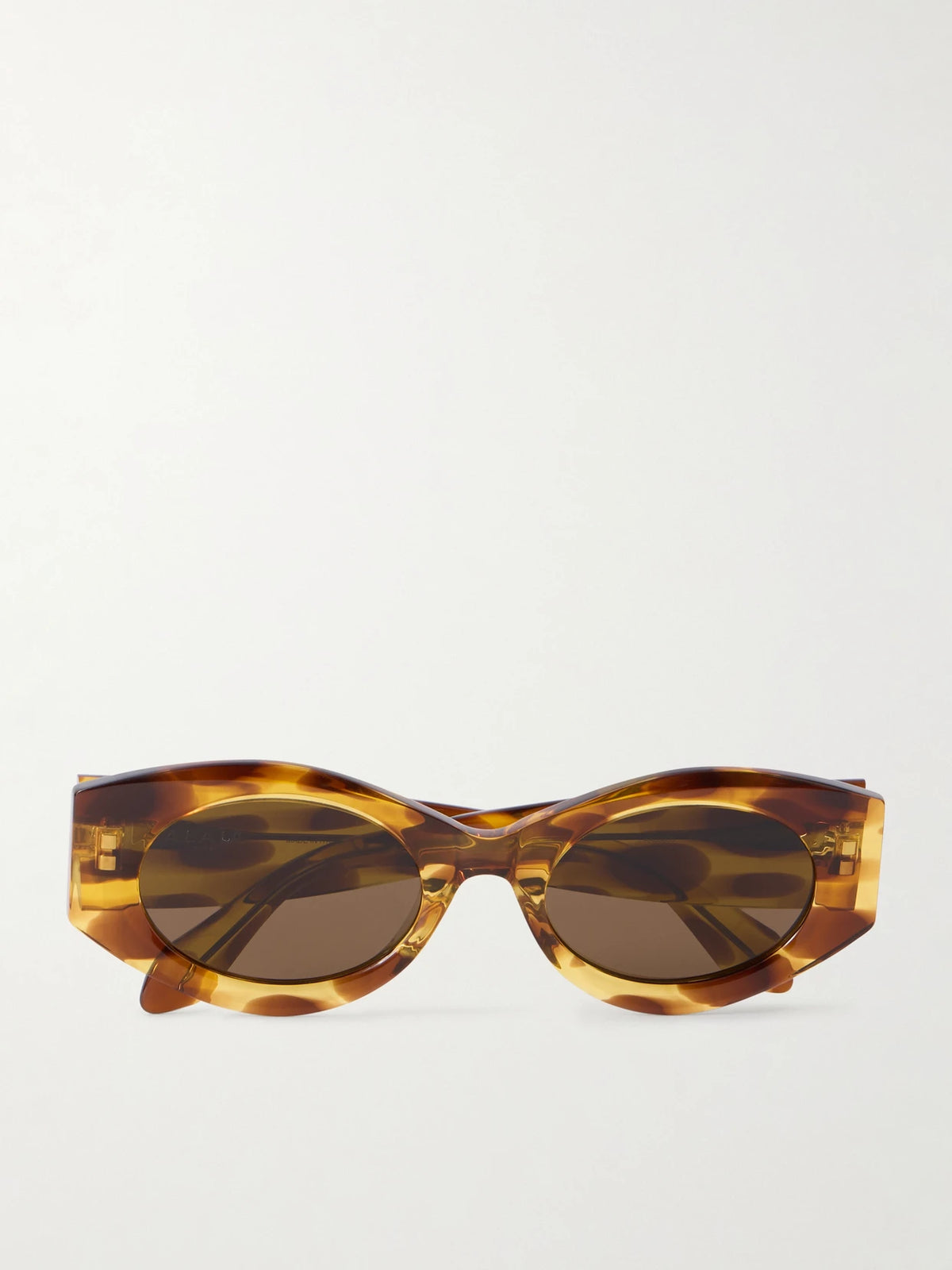 Lettering Round-frame Tortoiseshell Acetate Sunglasses
