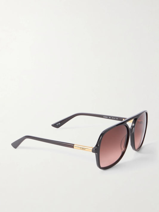 Judy Aviator-style Acetate And Gold-tone Sunglasses