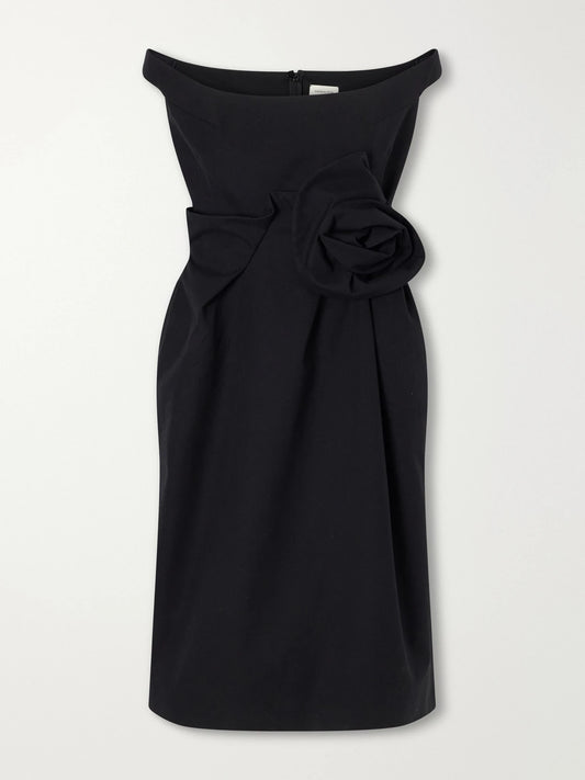 Magda Butrym Floral-appliquéd Off-the-shoulder Cotton Midi Dress